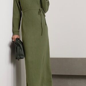 Baserange Shaw ribbed recycled and organic cotton midi wrap dress